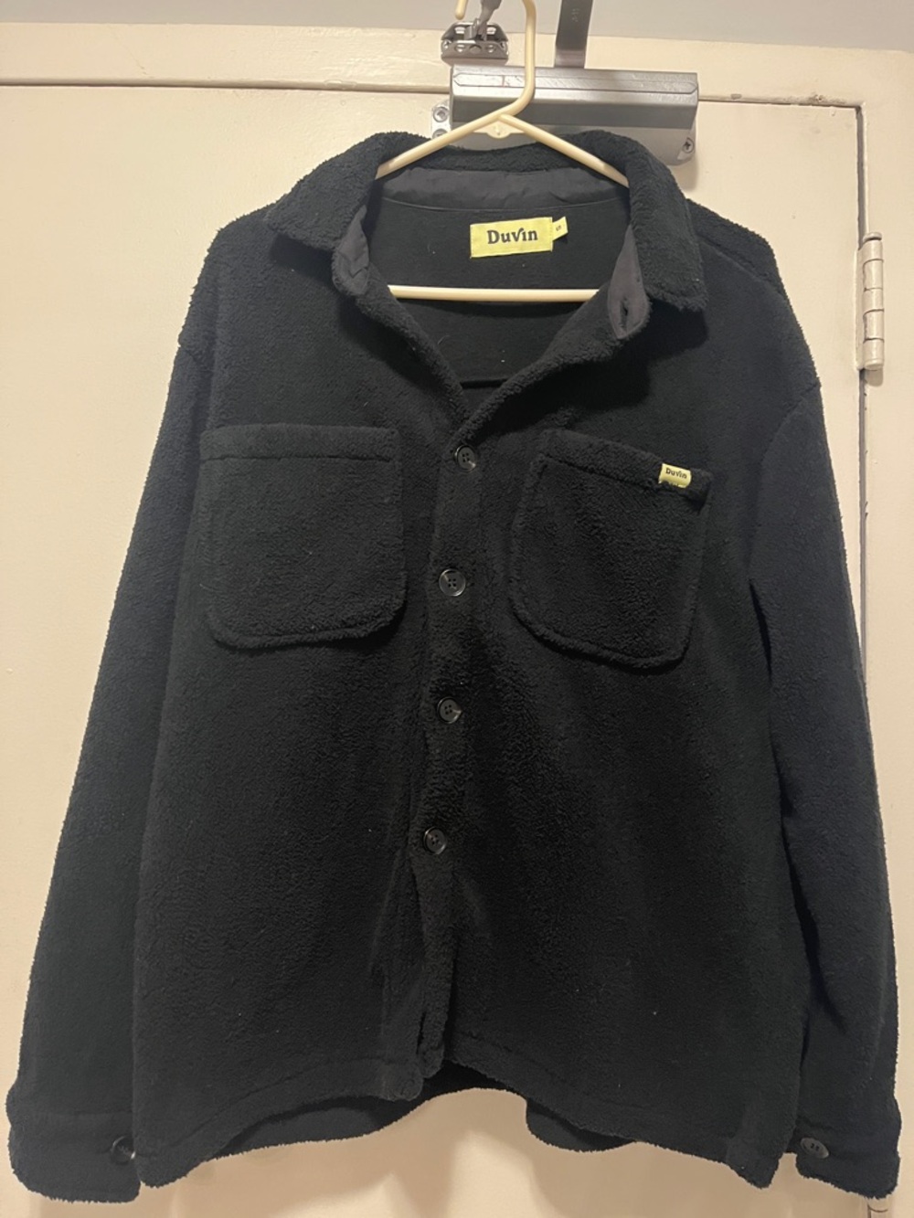 Duvin Black Sherpa Button-Up Shacket